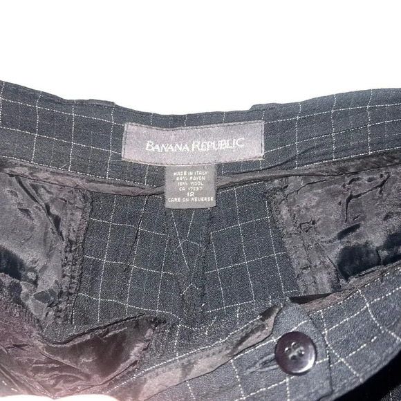 Vintage Banana Republic Black and‎ Grey wide Leg Trousers Size 10 - Picture 3 of 5